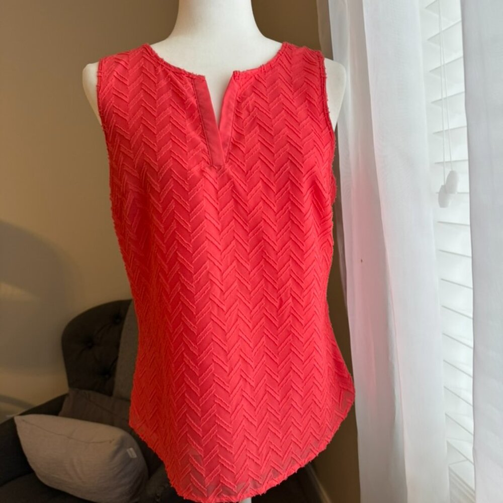 Market & Spruce Coral Chevron Tank - size M